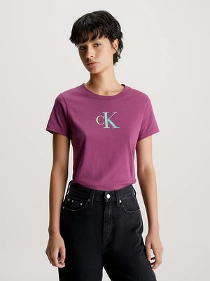 Calvin Klein Jeans – Gradient triko, Fialová barva