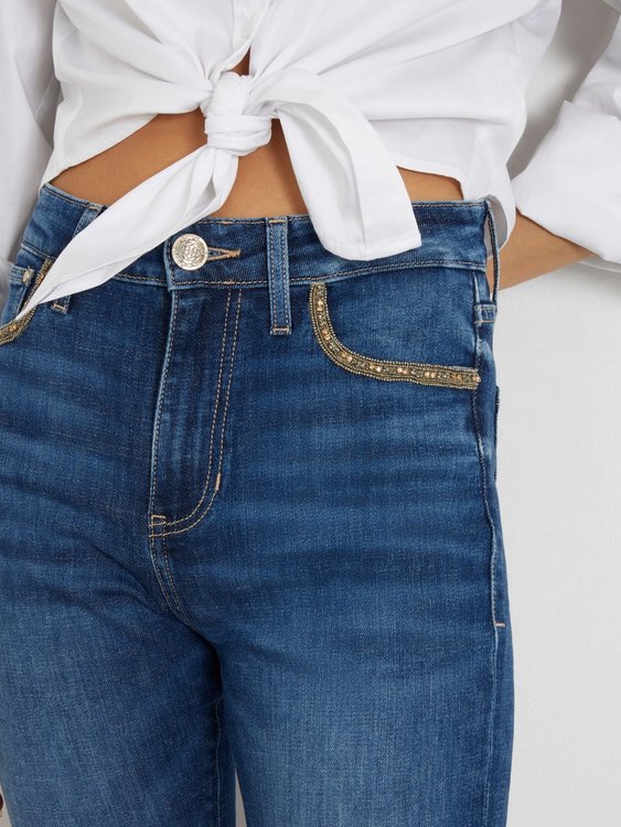 Luxusní Sexy Flare jeans, Modrá barva, 25/34, 26/34, 27/34, 28/34, 29/34, 30/34