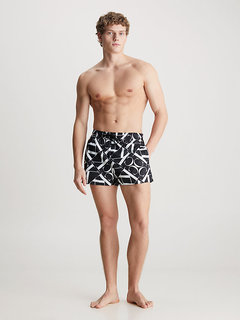 CK Monogram plavky Černá barva Muži