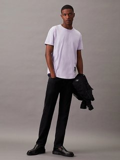 Badge Turn Up Sleeve triko Fialová, Růžová barva Muži