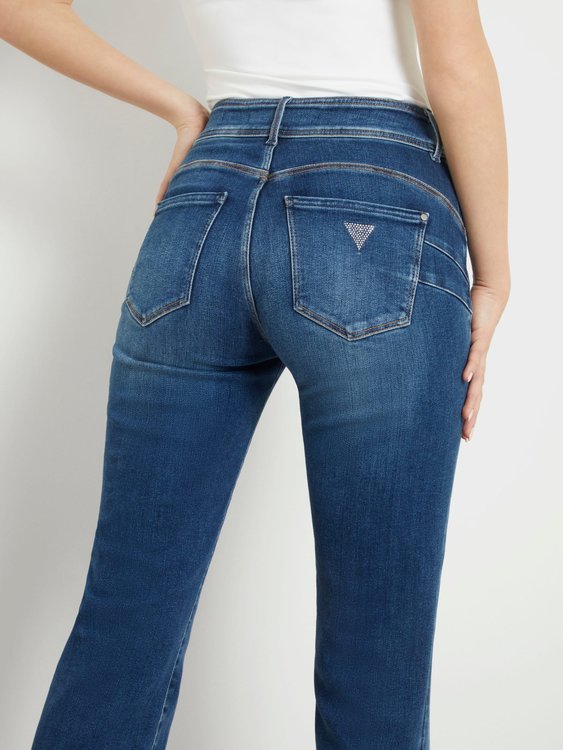 Luxusní Shape Up Straight Power jeans, Modrá barva, S/2, M/2