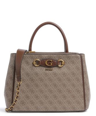 Guess – Izzy 4G logo kabelka, Hnědá barva