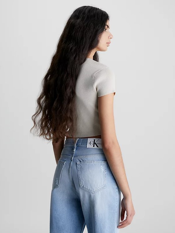 Asymmetric top – Calvin Klein Jeans, Béžová barva Ženy