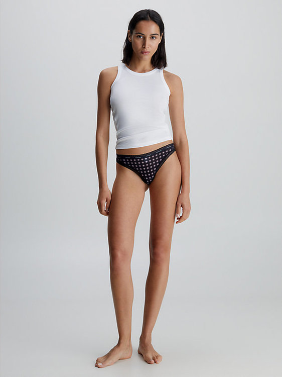 Lace Edge tanga Černá barva Ženy