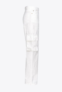 Pinko, Bílá barva Caty Cargo Bull Comfort kalhoty