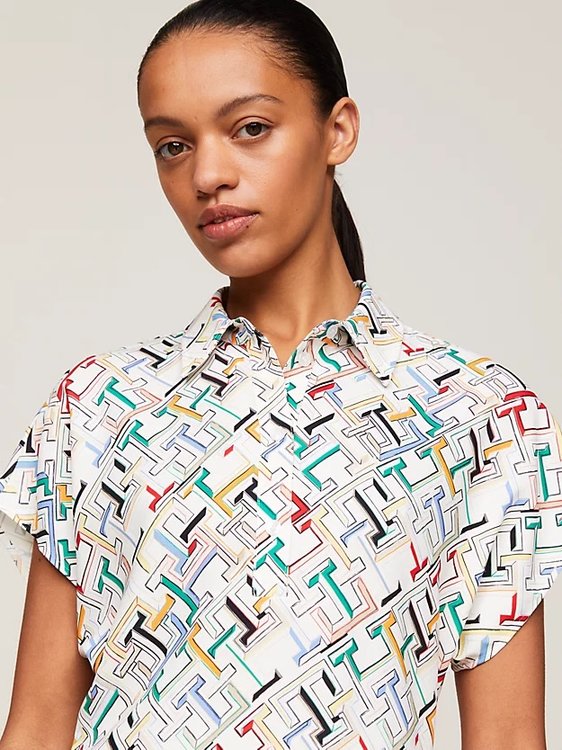 Módní TH Monogram šaty, Krémová, Multi barva, 2024