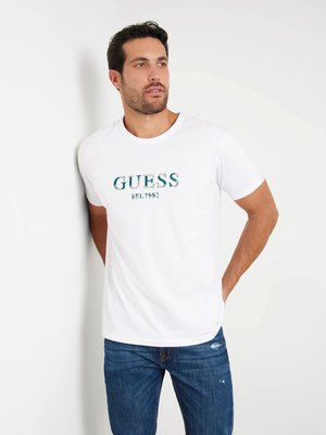 GUESS – Guess Multicolor triko, Bílá barva