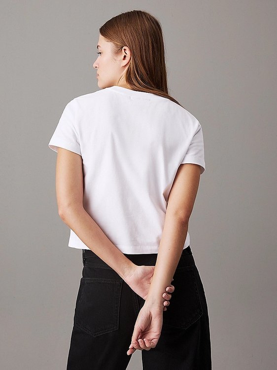 Woven Label triko – Calvin Klein Jeans, Bílá barva Ženy