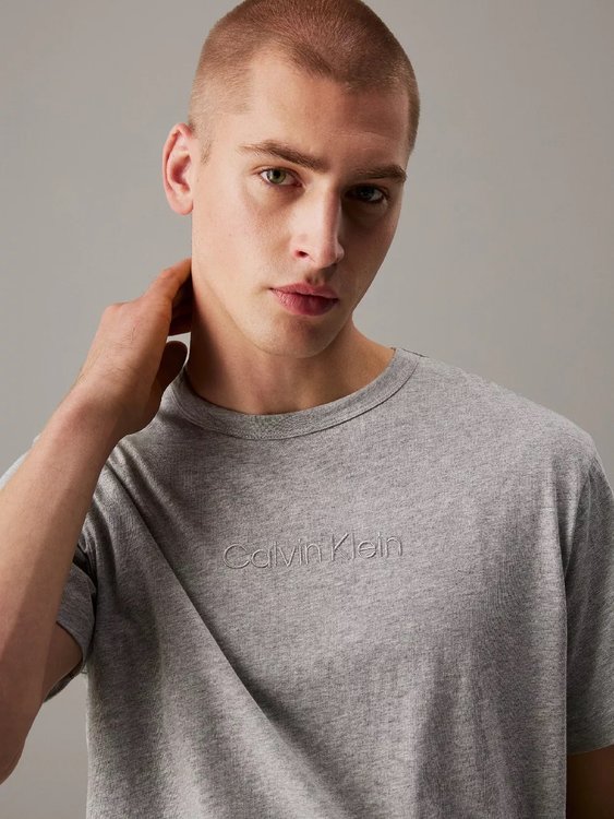 Módní Logo Cotton triko, Šedá barva, 2025