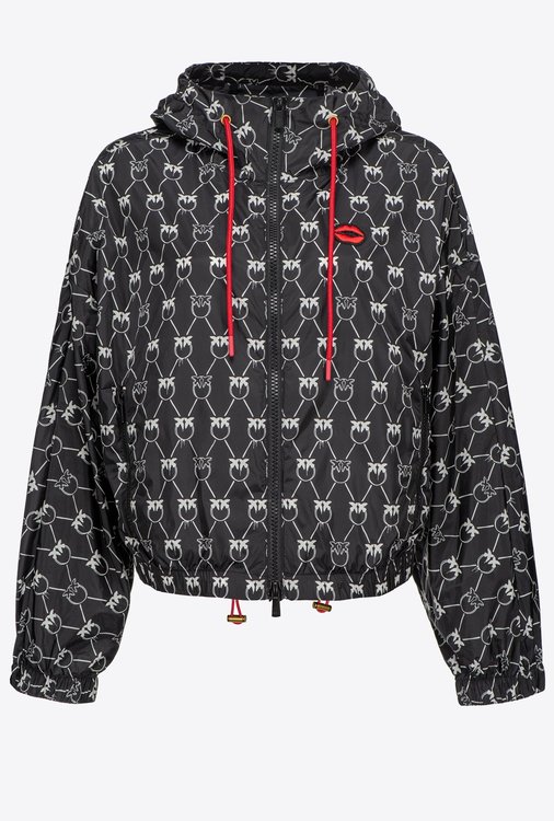 Pinko – Monogram lehká bunda, Černá barva