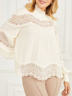 Luxusní Millie halenka, Krémová barva, S