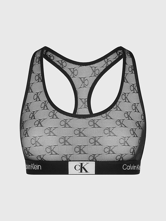 Calvin Klein Underwear – 1996 Logo Lace podprsenka, Černá barva