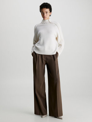 Recycled Wool svetr – Calvin Klein, Bílá barva Ženy