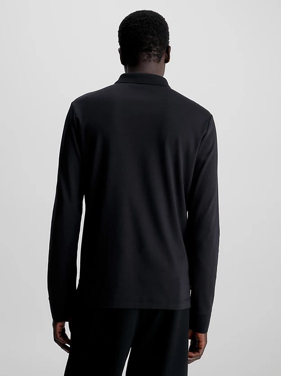Smooth Cotton polo triko – Calvin Klein, Černá barva Muži