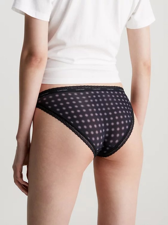Módní Lace Edge bikiny, Černá barva, 2023