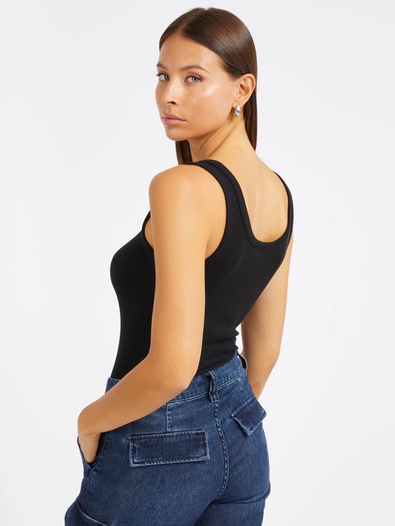 Luxusní Rhinestones Triangle Logo tílko, Černá barva, XS, S, M