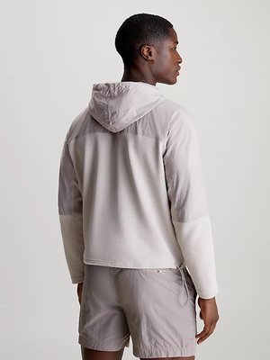 Full Zip mikina – Calvin Klein Performance, Béžová, Krémová, Šedá barva Muži