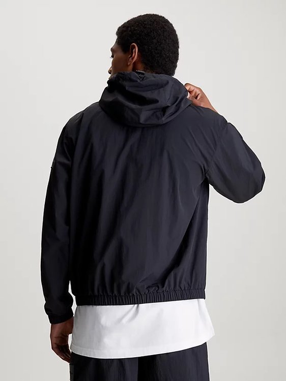 Relaxed Hooded Nylon větrovka – Calvin Klein Jeans, Černá barva Muži