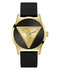 GUESS – Badge hodinky, Černá, Zlatá barva