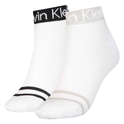 Logo ponožky 2páry – Calvin Klein Jeans, Bílá barva Ženy
