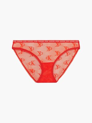 Calvin Klein Underwear – CK One Logo Mesh bikiny, Červená barva