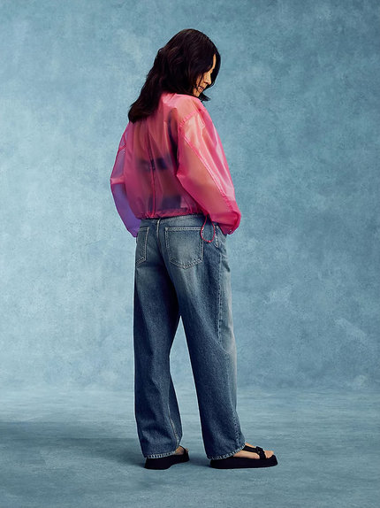 Módní Transparentní bunda, Růžová barva, 2022