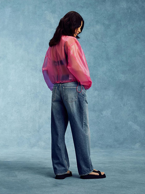 Módní Transparentní bunda, Růžová barva, 2022