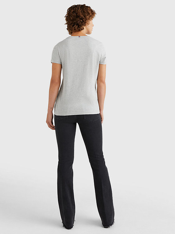 Heritage Crew Neck triko – Tommy Hilfiger, Stříbrná barva Ženy