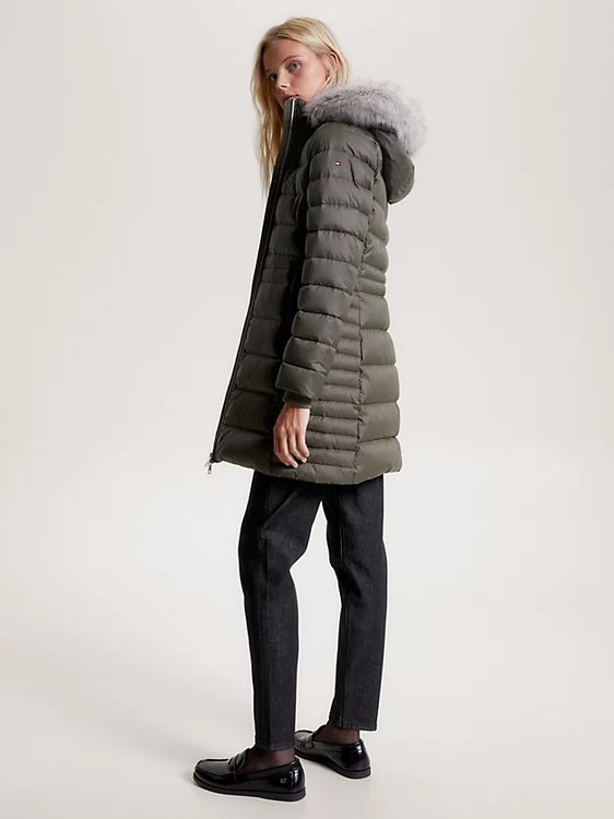 Tyra Down bunda – Tommy Hilfiger, Khaki, Zelená barva Ženy