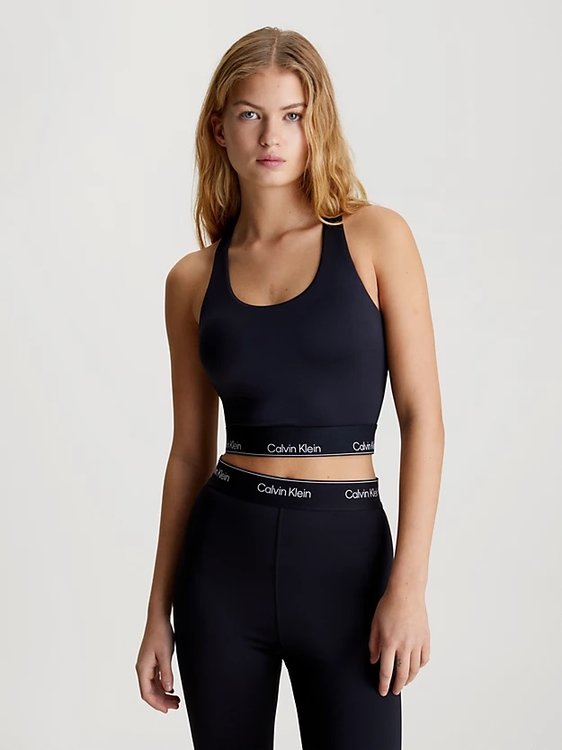 Calvin Klein Performance – Cropped Gym Tank tílko, Černá barva