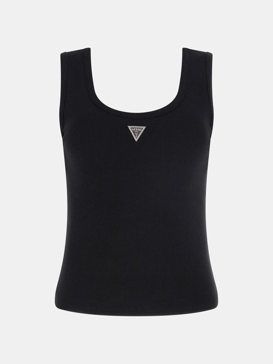 Guess Ribbed Knit tílko Černá barva Ženy