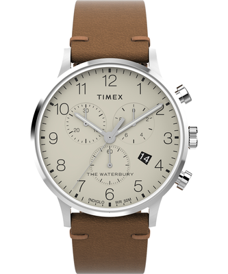 TIMEX – Waterbury hodinky, Hnědá, Stříbrná barva
