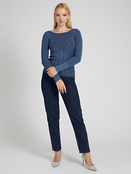 Módní Julie svetr, Modrá barva, 2022