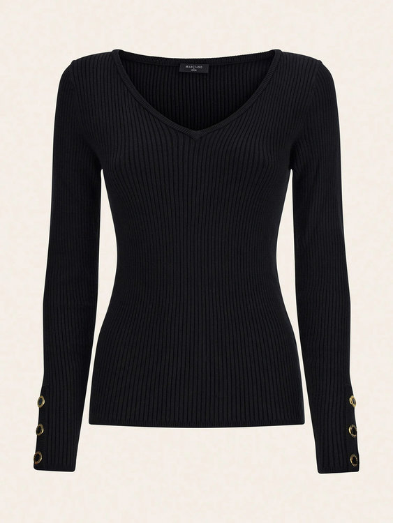 Luxusní Flora svetrový top, Černá barva, XS, S, M