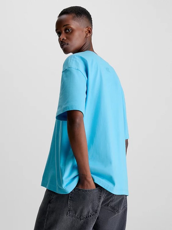 Módní Institutional Boyfriend triko, Modrá barva, 2023