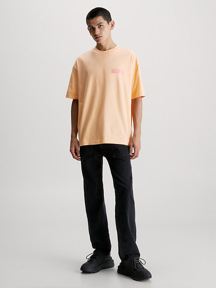 Módní Oversized Stacked triko, Oranžová barva, 2023