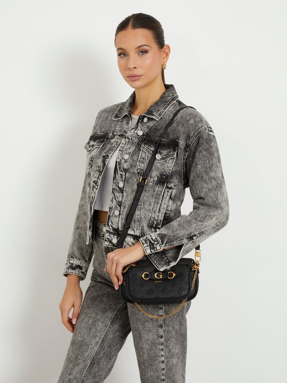 Módní Izzy Peony crossbody, Černá barva, 2024