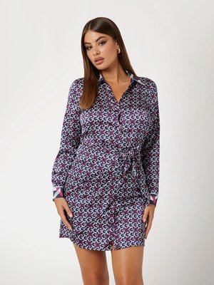 GUESS – Alya Printed šaty, Modrá, Multi barva