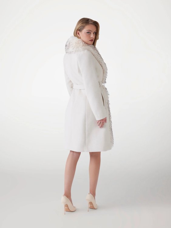 Módní Valerie kabát, Krémová barva, 2024