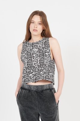 Calvin Klein Jeans – Aop reptile tílko, Šedá barva