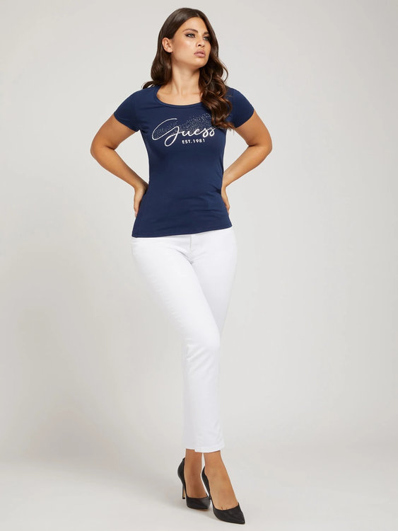 Front logo tričko Modrá, Navy barva Ženy