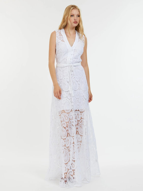 Guess – Creta šaty, Bílá barva