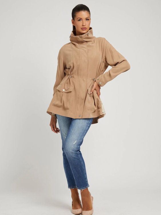 Módní Roberta parka, Béžová, Hnědá barva, 2022