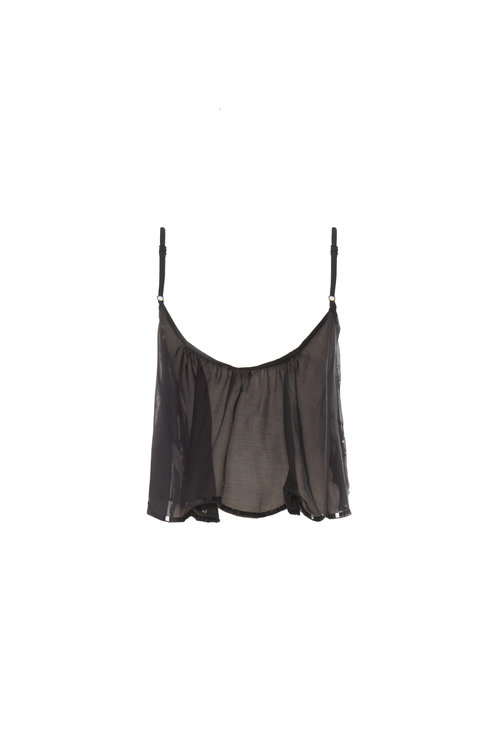 Luxusní Festone top, Černá barva, 38(XS), 40(S), 42(M)