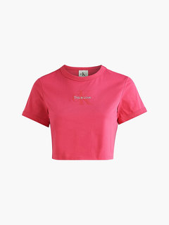 Logo crop tričko Růžová barva Ženy