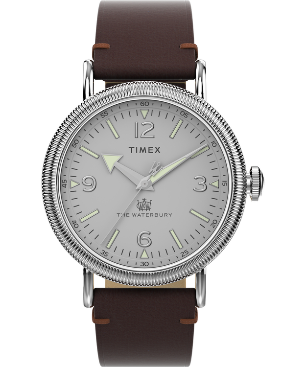 TIMEX – Waterbury hodinky, Hnědá, Stříbrná barva