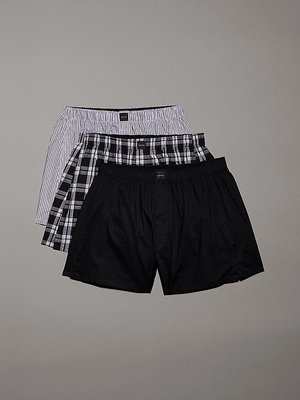 Calvin Klein Underwear – Woven Boxers trenky 3ks, Černá barva