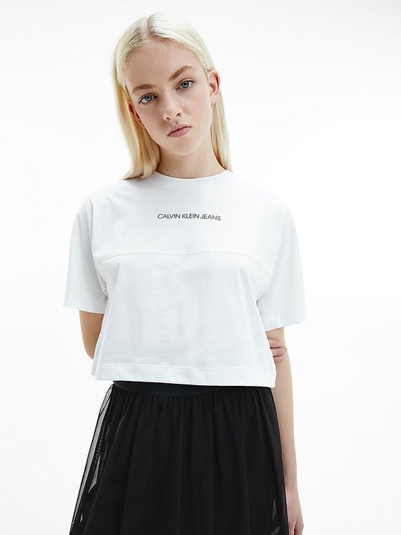 Calvin Klein Jeans – Logo triko, Bílá barva
