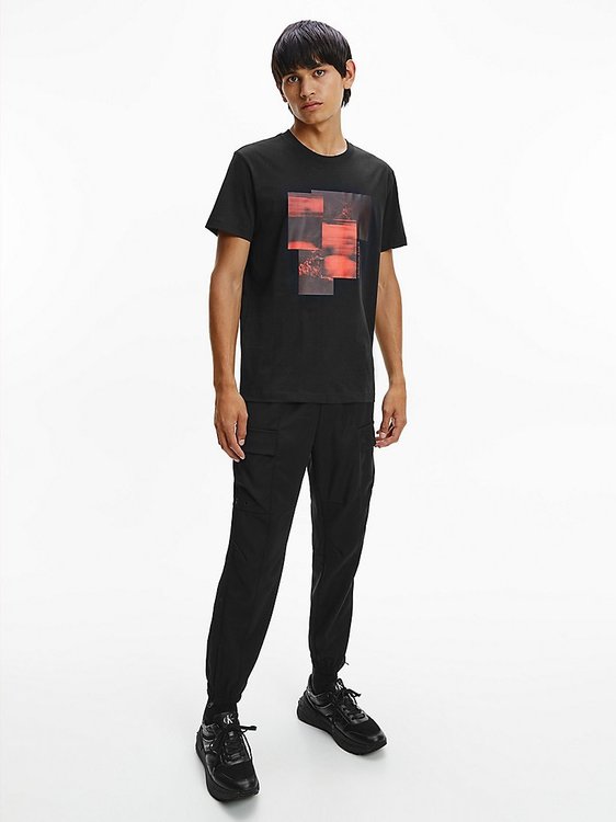 Blurred tričko – Calvin Klein Jeans, Černá barva Muži