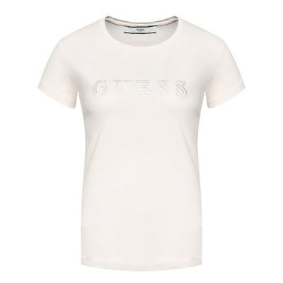 Guess – Logo triko, Krémová barva